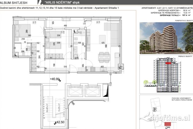 Shtepi ne shitje Apartament ne Tirane, 2+1, Mobilimi Bosh, pa mobiluar, Pagesa 235,000  Euro.