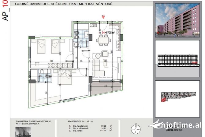 Shtepi ne shitje 2+1 ne Tirane - 104,000 Euro