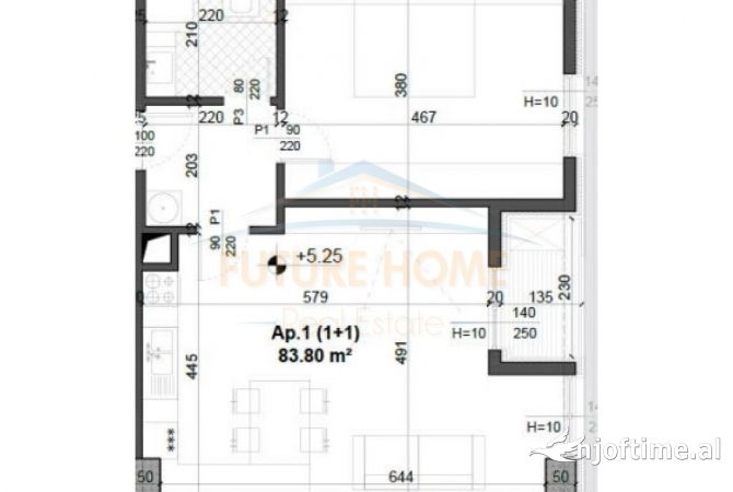 Shtepi ne shitje 1+1 ne Tirane - 112,400 Euro