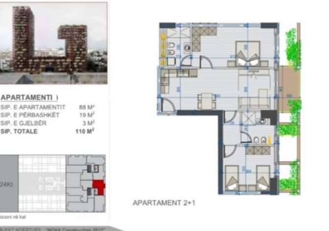 Ambient biznesi me qera 3+1 ne Tirane - 1,100 Euro