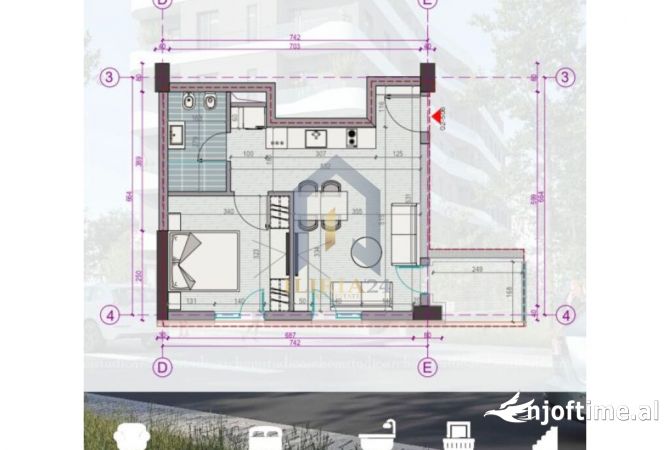 Shtepi ne shitje 1+1 ne Durres - 70,800 Euro