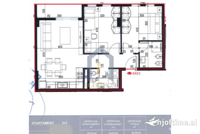 Shtepi ne shitje 2+1 ne Tirane - 84,195 Euro