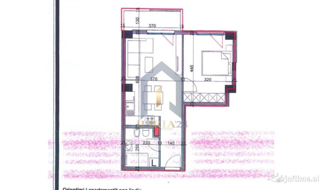 Shtepi ne shitje Apartament ne Tirane, 1+1, Mobilimi Bosh, pa mobiluar, Pagesa 106,795  Euro.