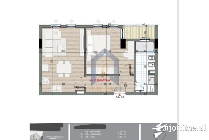 Shtepi ne shitje 1+1 ne Tirane - 64,182 Euro