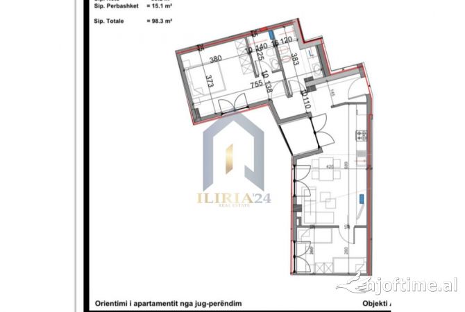 Shtepi ne shitje Apartament ne Tirane, 2+1, Mobilimi Bosh, pa mobiluar, Pagesa 201,515  Euro.