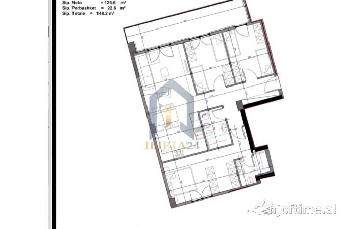 Shtepi ne shitje Apartament ne Tirane, 3+1, Mobilimi Bosh, pa mobiluar, Pagesa 303,810  Euro.