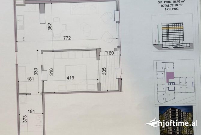 Shtepi ne shitje 1+1 ne Tirane - 115,650 Euro