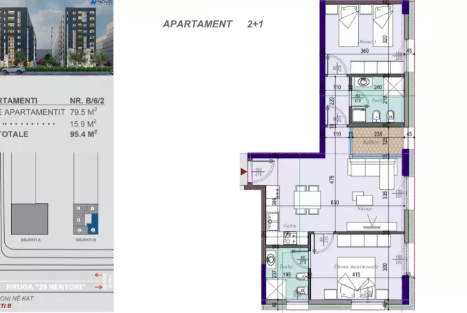 Shtepi ne shitje 2+1 ne Tirane - 109,710 Euro