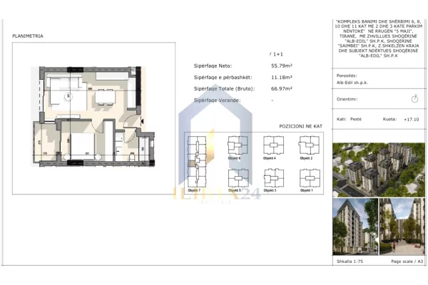 House for Sale 1+1 in Tirana - 97,106 Euro