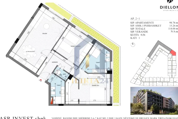 Shtepi ne shitje 2+1 ne Tirane - 108,338 Euro