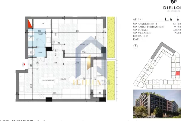 Shtepi ne shitje 1+1 ne Tirane - 69,226 Euro