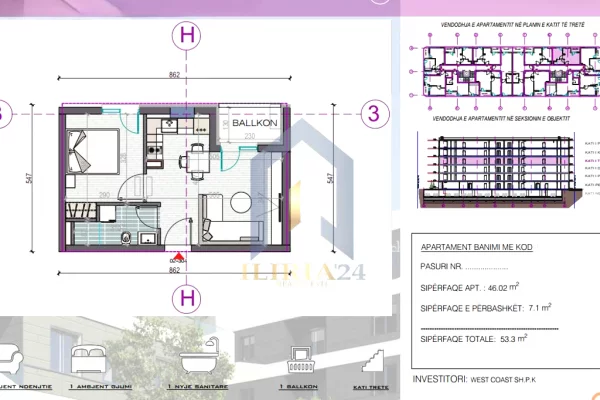 Shtepi ne shitje 1+1 ne Durres - 63,960 Leke