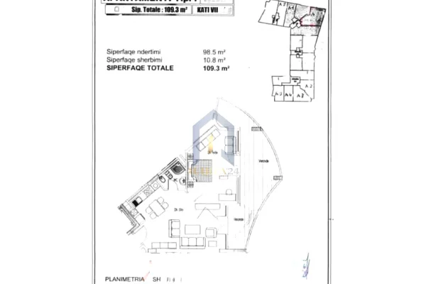 Shtepi ne shitje Apartament ne Tirane, 2+1, Mobilimi Bosh, pa mobiluar, Pagesa 132,000  Euro.