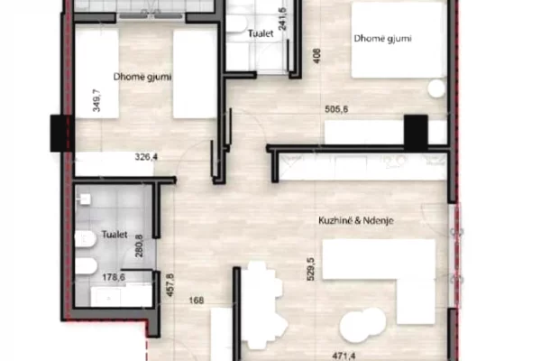 House for Sale 2+1 in Tirana - 170,000 Euro