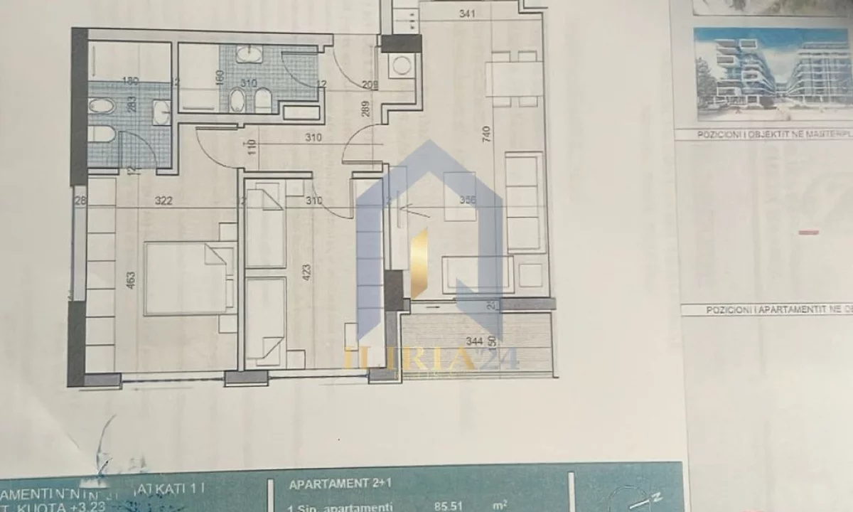 Apartment for sale in Tirana 2+1, Emty