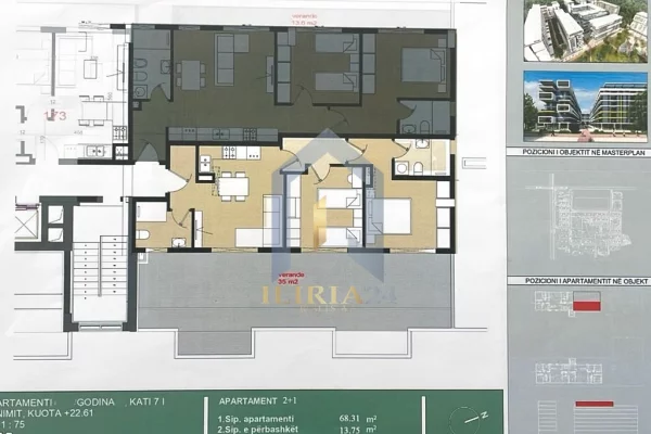Apartament 2+1 për shitje tek Univers City