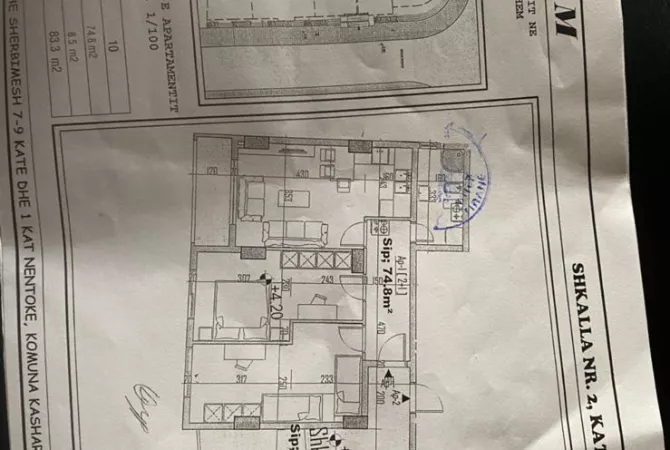 Shtepi ne shitje Apartament ne Tirane, 2+1, Mobilimi Bosh, pa mobiluar, Pagesa 87,000  Euro.