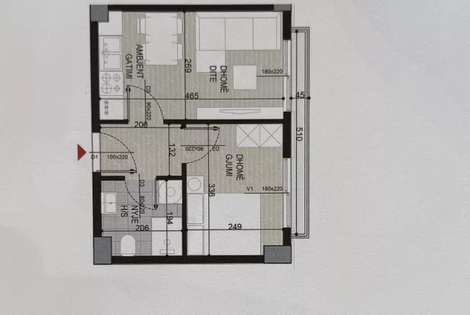 House for Sale 1+1 in Tirana - 75,000 Euro