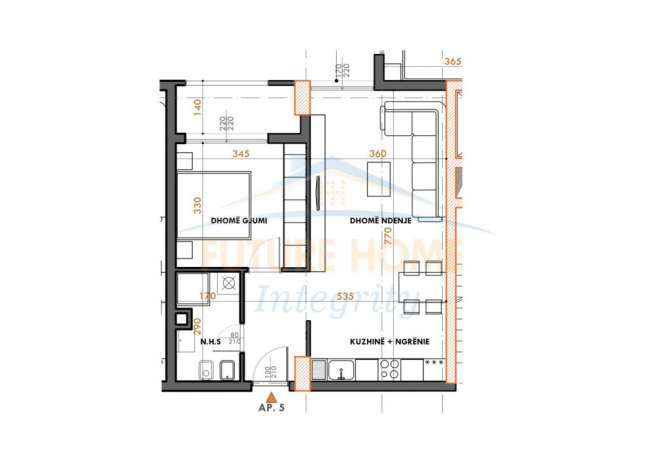 Shtepi ne shitje 1+1 ne Tirane - 92,430 Euro