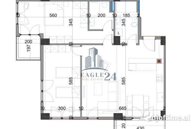 Shtepi ne shitje Apartament ne Tirane, 2+1, Mobilimi Bosh, pa mobiluar, Pagesa 270,000  Euro.