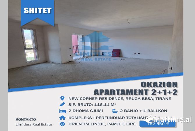 Shtepi ne shitje 2+1 ne Tirane - 162,550 Euro
