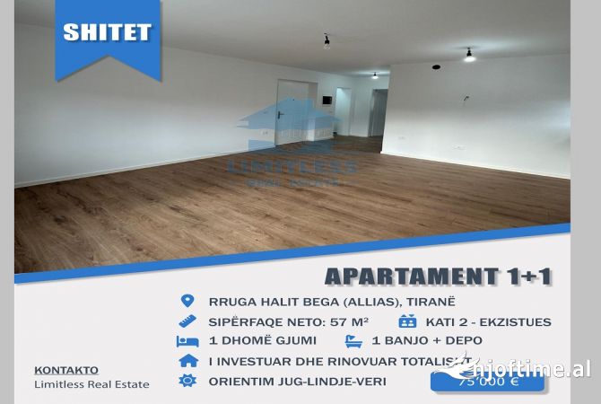 Shtepi ne shitje 1+1 ne Tirane - 75,000 Euro