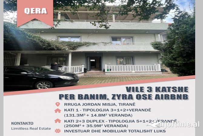 Shtepi me qera 7+1 ne Tirane - 2,200 Euro