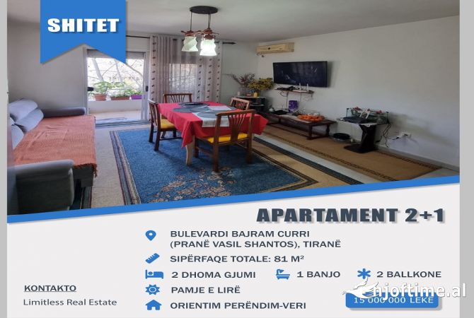 Shtepi ne shitje 2+1 ne Tirane - 15,000,000 Leke