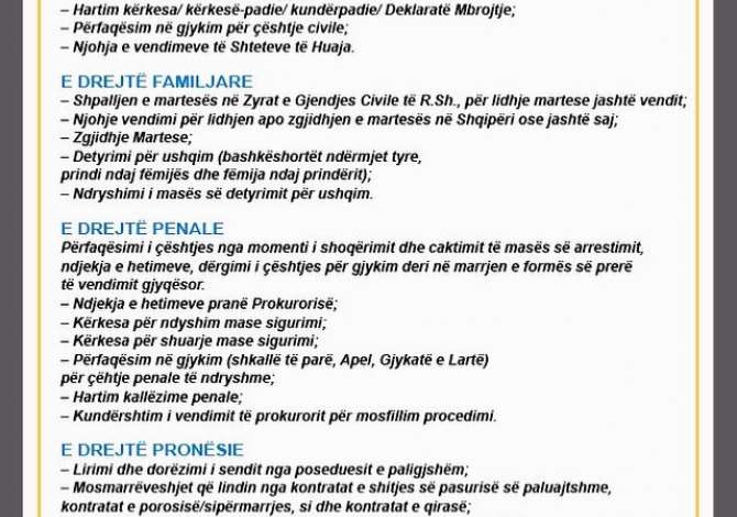 Sherbime Juridike  ne Tirane - 35,000 Leke