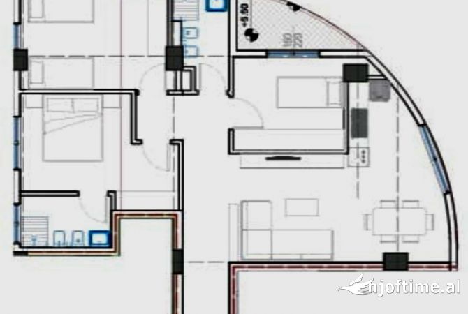 Shtepi ne shitje Apartament ne Tirane, 3+1, Mobilimi Bosh, pa mobiluar, Pagesa 300,000  Euro.