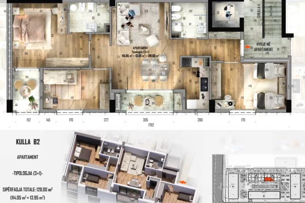 Shtepi ne shitje 3+1 ne Tirane - 172,800 Euro