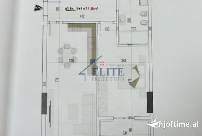 Shtepi ne shitje Apartament ne Tirane, 1+1, Mobilimi Bosh, pa mobiluar, Pagesa 100,260  Euro.