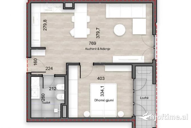 Shtepi ne shitje 1+1 ne Tirane - 119,010 Euro