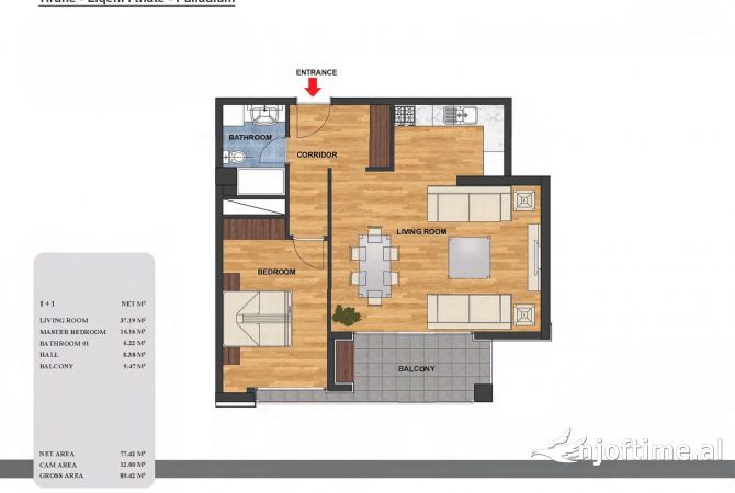 Shtepi ne shitje 1+1 ne Tirane - 165,427 Euro