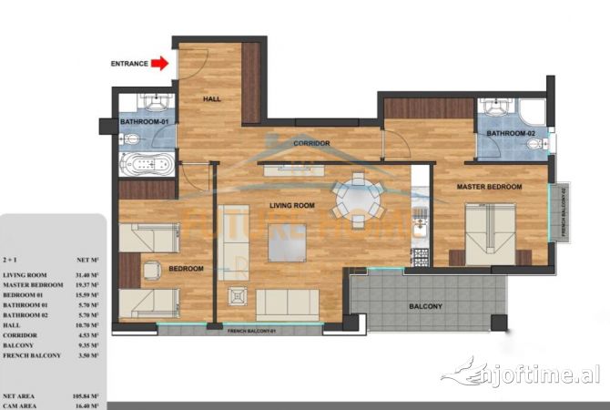 Shtepi ne shitje 2+1 ne Tirane - 220,000 Euro