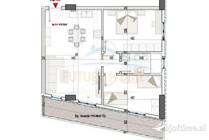 Shtepi ne shitje 2+1 ne Tirane - 121,956 Euro