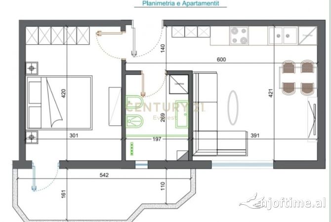 Shtepi ne shitje 1+1 ne Tirane - 165,000 Euro