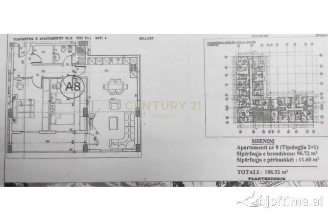 Shtepi ne shitje Apartament ne Tirane, 2+1, Mobilimi Bosh, pa mobiluar, Pagesa 97,500  Euro.
