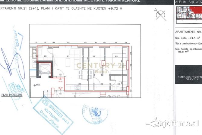 Shtepi ne shitje Apartament ne Tirane, 2+1, Mobilimi Bosh, pa mobiluar, Pagesa 140,000  Euro.