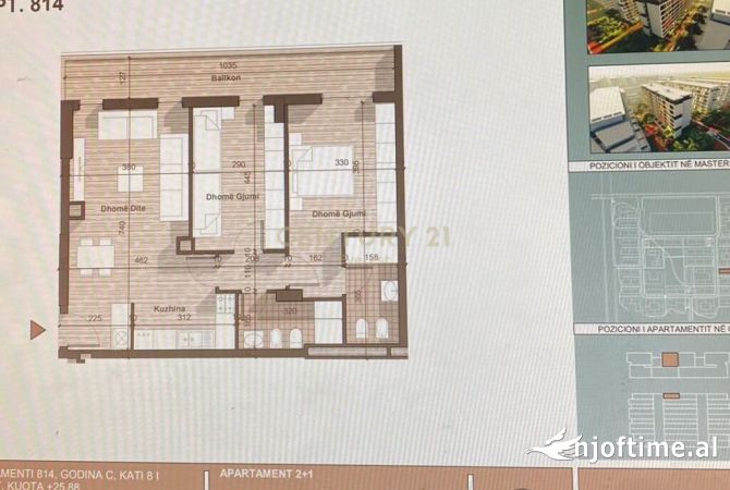 Shtepi ne shitje Apartament ne Tirane, 2+1, Mobilimi Bosh, pa mobiluar, Pagesa 114,700  Euro.