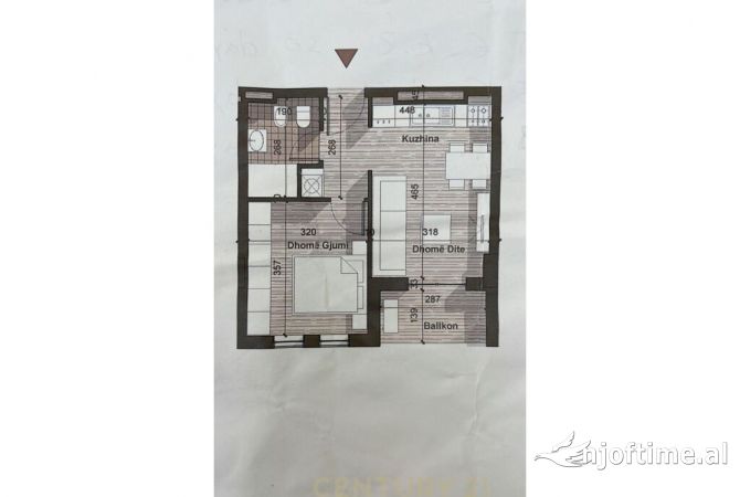 Shtepi ne shitje Apartament ne Tirane, 1+1, Mobilimi Bosh, pa mobiluar, Pagesa 55,000  Euro.