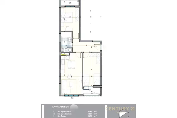 House for Sale 2+1 in Tirana - 104,000 Euro