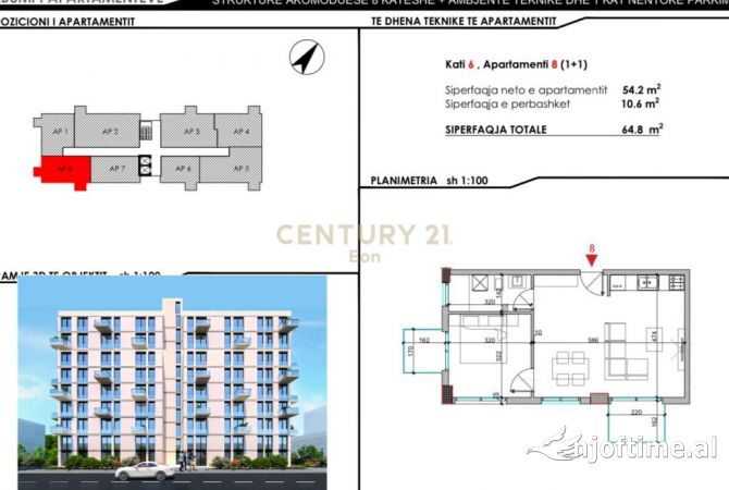 Shtepi ne shitje Apartament ne Durres, 1+1, Mobilimi Bosh, pa mobiluar, Pagesa 125,000  Euro.