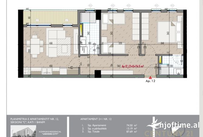 Shtepi ne shitje 2+1 ne Tirane - 83,500 Euro