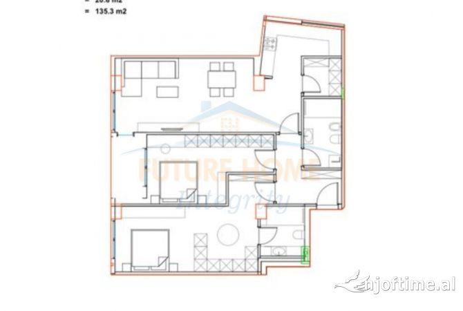 Shtepi ne shitje 2+1 ne Tirane - 135,300 Euro
