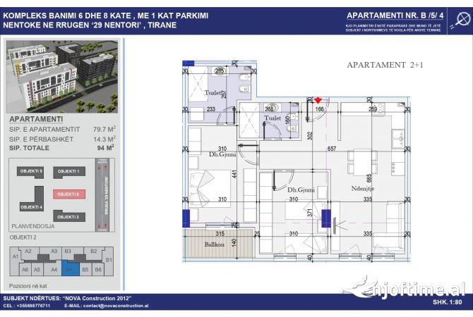 Casa in vendita 2+1 a Tirana - 103,500 Euro