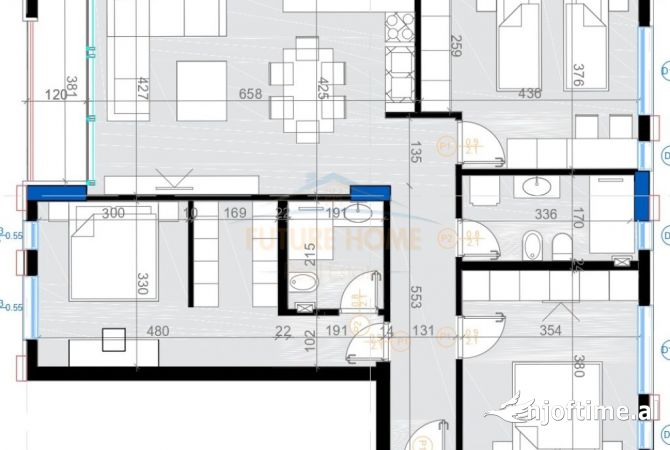 Shtepi ne shitje Apartament ne Tirane, 3+1, Mobilimi Bosh, pa mobiluar, Pagesa 263,400  Euro.