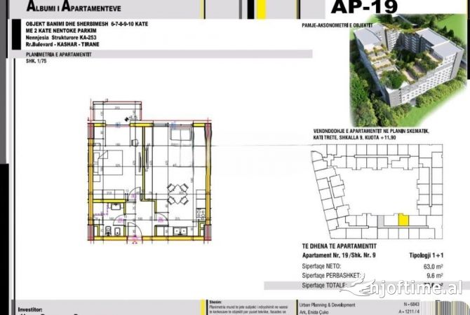 Shtepi ne shitje 1+1 ne Tirane - 92,000 Euro