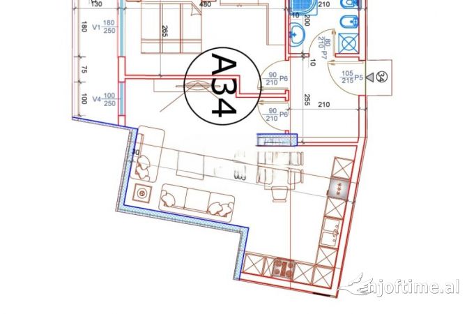 SHITET APARTAMENT 1+1 NE FUND TE BULEVARDIT TE RI & PRANE UNAZES SE MADHE 79,500 €