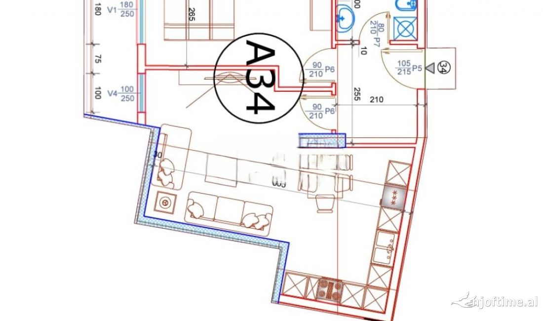 Shtepi ne shitje Apartament ne Tirane, 1+1, Mobilimi Bosh, pa mobiluar, Pagesa 79,500  Euro.